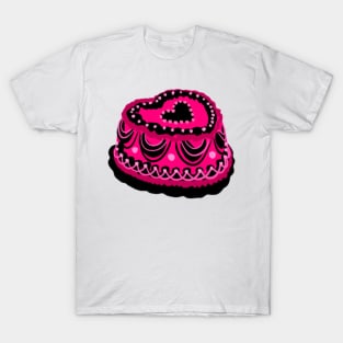 Pink and black heart cake T-Shirt